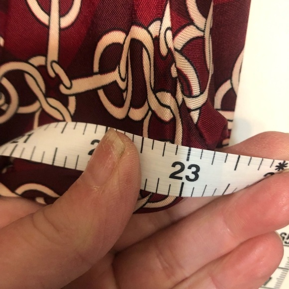 MKM Designs size XL Maroon gold chain print dress long sleeve faux wrap - Picture 12 of 16